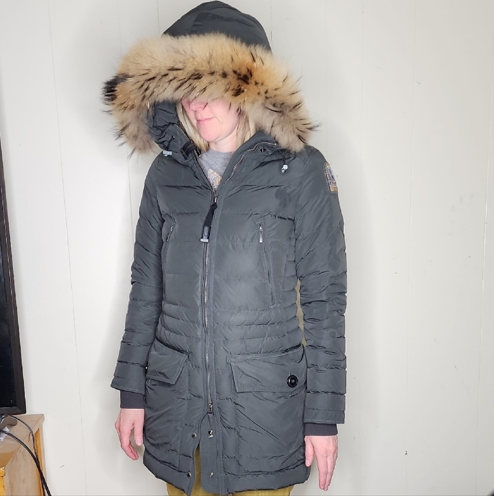 Women's Fur-Trimmed Hooded Jacket - Black